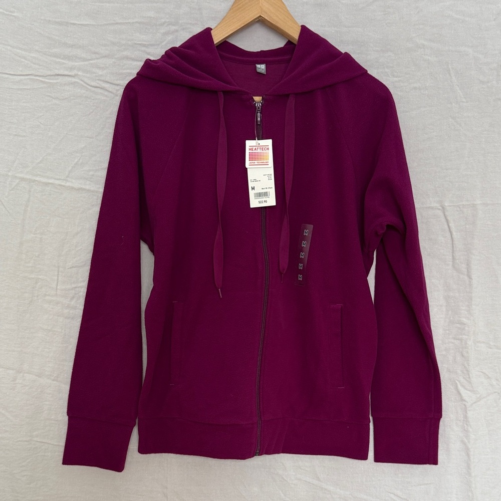 NWT Uniqlo magenta fleece hoodie